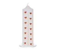 Natale Advent Candela Con Pettirosso Immagine Su Vetro Vassoio 20cm - Bianco