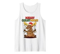 Natale Alce Amante Divertente Alce Gioco di Parole Merry Christmoose Canotta
