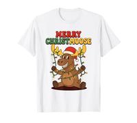 Natale Alce Amante Divertente Alce Gioco di Parole Merry Christmoose Maglietta