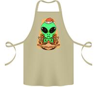 Natale Alieno UFO Babbo Astronave Divertente Cotone Grembiule 100% Biologico