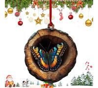 Natale - Animali in foro di albero,Figura ciondolo in acrilico 2D Amici Amanti Incontri di famiglia per la mostra durante le feste natalizie