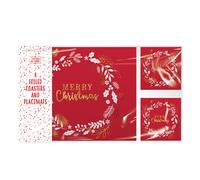 Natale Articoli per la Tavola Tovagliette e Sottobicchieri Set Di 4 - Rosso /