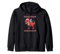 Natale Australian Shepherd T-Rex Dinosauro Aussie Dog Felpa con Cappuccio