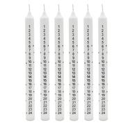Natale Avvento Candele Set 6 Inscatolato 25cm Affusolato Countdown Con Stars Cr