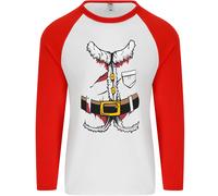 Natale Babbo Natale Costume Uomo L/S Baseball T-Shirt