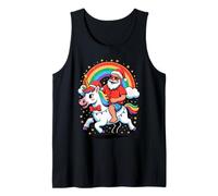 Natale Babbo Natale Occhiali da Sole Unicorno Arcobaleno Canotta