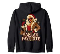 Natale Babbo Natale Preferito Boujee Leopard Moda Natale Felpa con Cappuccio