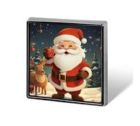 Natale Babbo Natale stampato distintivo quadrato in metallo distintivo bottone decorativo spilla spille da bavero borsa cappello accessori per donne uomini alluminio