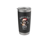 Natale Best Boxer Mamma Babbo Natale Boxer Cane Mamma Boxer Lovers Bicchiere termico in acciaio inox doppia parete