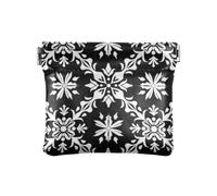 Natale Bianco Fiocco di Neve Modello Vintage Donna Piccola Pelle Cambiamento Borsa Unica Organizzazione Borse per le Donne Viaggio, Modello vintage fiocco di neve bianco di Natale, 1 size, Stampa