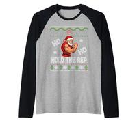 Natale Brutto Maglione Fitness Ho Ho Tenere Il rappresentante Natale Maglia con Maniche Raglan