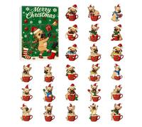 Natale cane conto alla rovescia 26 x 18 x 3 cm 2D acrilico 24 giorni giocattolo creativo a tema cane cane conto alla rovescia calendario per la famiglia casa vacanza stagione festa adulti