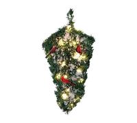 Natale capovolto - 11.81 pollici, piccola decorazione per le vacanze illuminata per display sospeso, albero artificiale con design prelitto, decorazioni per il negozio di al dettaglio Office Office Po