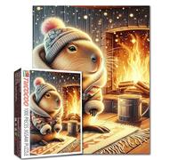 Natale Capybara Jigsaw Puzzle 1000 Pezzi per Adulti Migliore per la Famiglia Gioco Gioca Collezione Sfidante per Famiglia o Amici Gioco di Rilassamento Attività di Intrattenimento 19,7 x 27,6 Pollici