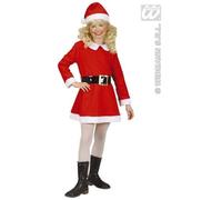 NATALE CARNEVALE COSTUME VESTITO BABBO NATALE BAMBINA 5/7 ANNI