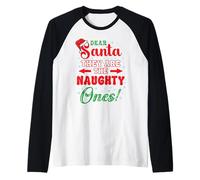 Natale Caro Babbo Natale Sono Cattivi Divertente Pigiama di Maglia con Maniche Raglan