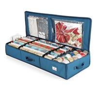 Organizer per carta da regalo, contenitori per carta da regalo natalizia, con tasche interne, organizer per confezioni regalo, può contenere fino a 22 rotoli da 101,6 cm, nastri e fiocchi, per