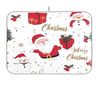 Natale Cartoon Santa Presents Rosso essiccazione piatto mat cucina contatore gadget scolapiatti pastiglie cucina piatti asciugatrice piatti stuoie per cucina grande 18 x 24
