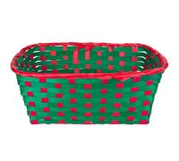 Natale Cesto Tessuto Bambù Rosso e Verde - Scelta Design