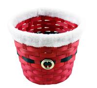 Natale Cesto Tessuto Cesto Rosso e Bianco Babbo Cintura - Rotondo 21cm