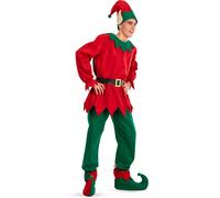 NATALE CHRISTMAS VESTITO ELFO ELFA SANTA CLAUS HELPER UOMO DONNA FELTRO CARNIVAL