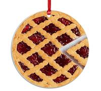 Natale Ciondolo 7.3cm, Cherry Pie Fast Food Cherry Pie Decorazione Per Albero Di Natale Personalizzate Appeso Ornamento Alta Qualità Palline Per Albero Di Natale Per Ornamenti Interno Esterno