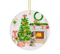 Natale Ciondolo English Setter Dog Appeso Ornamento Rimovibile Appeso Ceramica Ideale Palline Per Albero Di Natales Per Cerimonia Interno Bambini 7.3 Cm