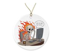 Natale Ciondolo I Hope This Email Finds You Well Skeleton Sarcastic Quote Skull Decorazioni Natalizie Rimovibile Appeso Ornamento Ornamenti Addobbi Natalizi Per Festa Interno Esterno 7.3CM