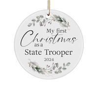 Natale Ciondolo My First As A State Trooper Merry For Provincial Police Territorial United States Cop Sheriff Patrol Decorazioni Natalizie Ornamenti Addobbi Natalizi Rimovibile Per 7.3CM