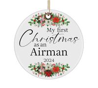 Natale Ciondolo My First As An Airman Force Senior Check Us United States Decorazione Per Albero Di Natale Rimovibile Addobbi Natalizi Ideale Decorazioni Natalizie Per Festa Interno 7.3CM