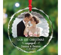 Natale Ciondolo Our 1St Christmas Engaged Appeso Ceramica Alta Qualità Decorazioni Natalizie Personalizzate Decorazione Per Albero Di Natale Per Festa Cerimonia Party 7.3 Cm