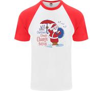Natale Climate Change Questioni Babbo Natale Uomo S/S Baseball T-Shirt