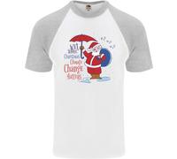 Natale Climate Change Questioni Babbo Natale Uomo S/S Baseball T-Shirt
