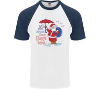 Natale Climate Change Questioni Babbo Natale Uomo S/S Baseball T-Shirt