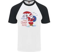 Natale Climate Change Questioni Babbo Natale Uomo S/S Baseball T-Shirt
