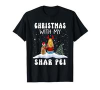 Natale con Il Mio Cucciolo di Cane Shar Pei Natale Maglietta