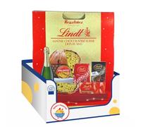 Natale con Lindt 2025 Strenna Rossa con 5 pezzi: Panettone, Tavoletta di Cioccolato a Latte e Fondente, Praline, Spumante, confezione per regalidea (1)