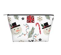 Natale con pupazzo di neve, Borsa da toilette Borsa per trucco Borsa per cosmetici Borsa da toilette da viaggio portatile