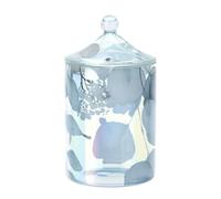Natale Contenitore in vetro blu con coperchio Botanic 9.5x18 cm