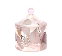Natale Contenitore in vetro rosa con coperchio Botanic 9.5x12 cm