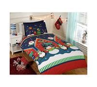 Natale Copripiumino Set Pupazzo di Neve Babbo Renna Emoticons Letto - Kids