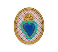 Natale Cornice ovale con cuore turchese 22x18 cm, MAISON20