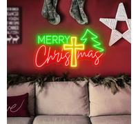 Natale cristiano per sublimazione, Buon Natale Neon Sign Custom Wall Decor Regalo personalizzato per i bambini