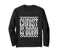 Natale Cristiano Vacanza Gesù Cristo è Nato Retro Maglia a Manica