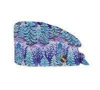 Natale Cuffie da Infermiera monouso Cuffie mediche per Capelli e Barba Berretto Chirurgico Stampato in Morbido Cotone Cappello da Infermiera Cappello da Chef Riutilizzabile Cuffie Sala Operatoria