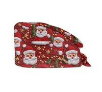 Natale Cuffie da Infermiera monouso Cuffie mediche per Capelli e Barba Berretto Chirurgico Stampato in Morbido Cotone Cappello da Infermiera Cappello da Chef Riutilizzabile Cuffie Sala Operatoria