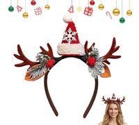 Natale da donna - Cappello Babbo Natale con corna per feste | Design moderno ed elegante - per donne ragazze Riunioni di famiglia feste ed eventi