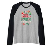 Natale Deck Halls Non Patriarcato Divertimento Donna Politica Maglia con Maniche Raglan