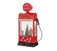 Natale Decorazioni Casa Particolari Ornamento da tavolo musicale luminoso a forma di Babbo Natale con luci a LED e base girevole, alimentato batteria