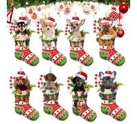 Natale Decorazioni Divertente ornamento per albero di Natale a forma di cane, idea regalo per gli amanti dei cani, decorazione natalizia da appendere （I-P）
